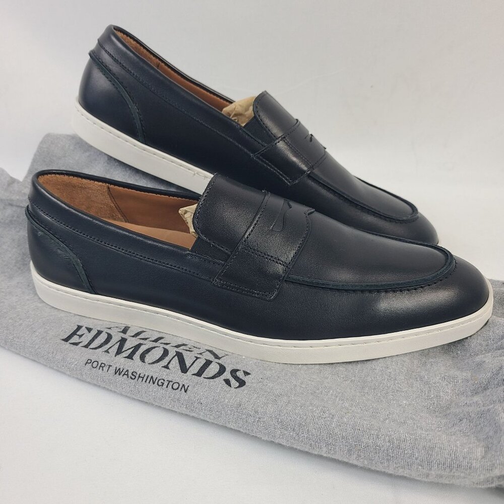NEW Allen Edmonds Randolph Penny Loafers Black Leather 10.5D Slip-On Mens Shoes
